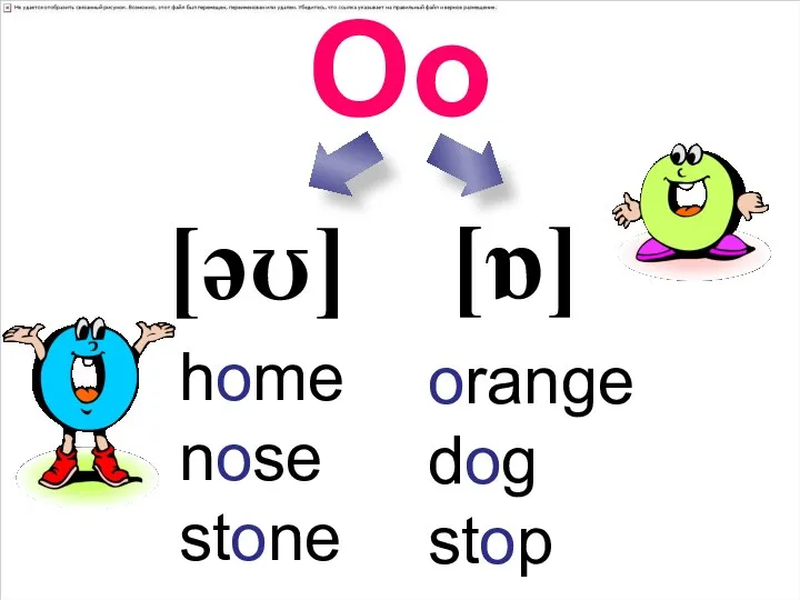 Oo [ɒ] [əʊ] orange dog stop home nose stone