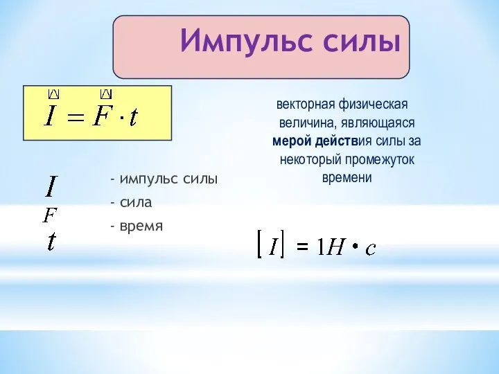 Импульс силы - импульс силы - сила - время векторная