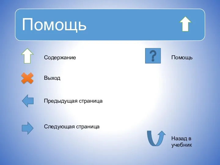 Содержание Выход Предыдущая страница Следующая страница Помощь Назад в учебник