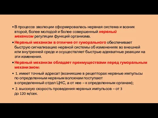 В процессе эволюции сформировалась нервная система и возник второй, более