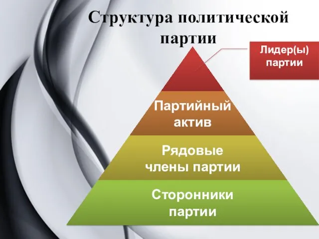 Структура политической партии Лидер(ы) партии