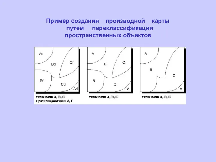 Пример создания производной карты путем переклассификации пространственных объектов