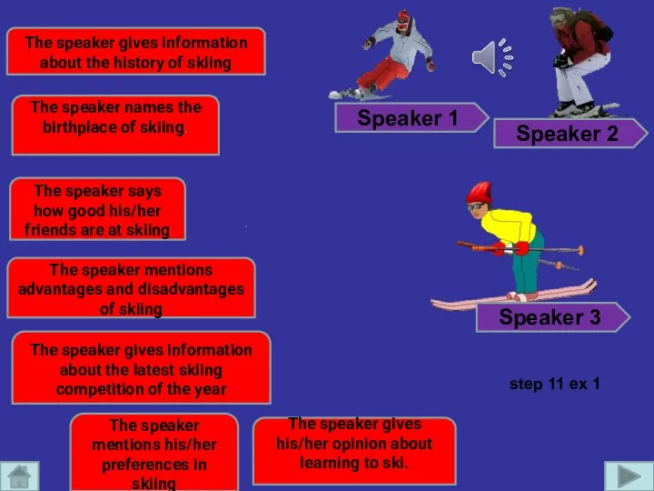 . Speaker 1 Speaker 2 Speaker 3 The speaker gives