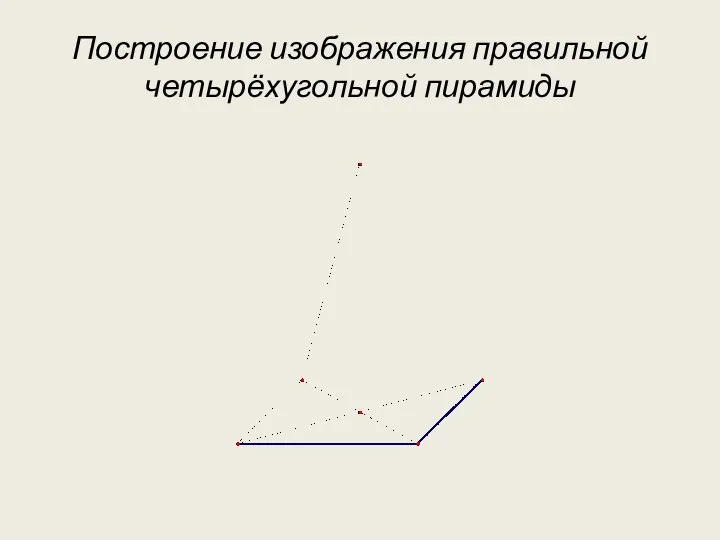 Построение изображения правильной четырёхугольной пирамиды