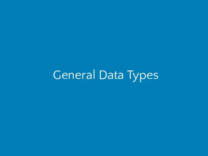 General Data Types