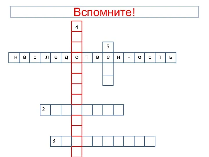 Вспомните! 1 1 о 2 н 2 3 4 5