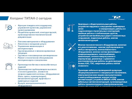 Функции генерального подрядчика, управления проектом, управления проектированием Разработка проектной, конструкторской,