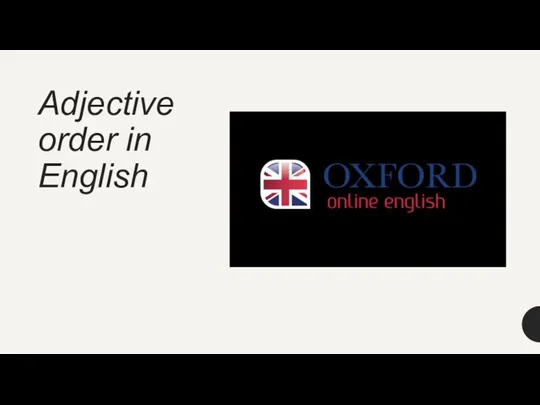 Adjective order in English