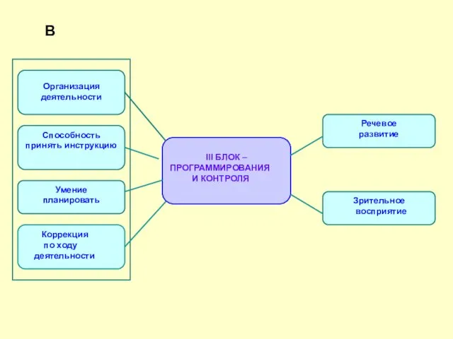 III БЛОК – ПРОГРАММИРОВАНИЯ И КОНТРОЛЯ Организация деятельности Способность принять