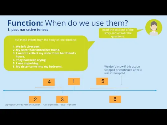 Function: When do we use them? 1. past narrative tenses