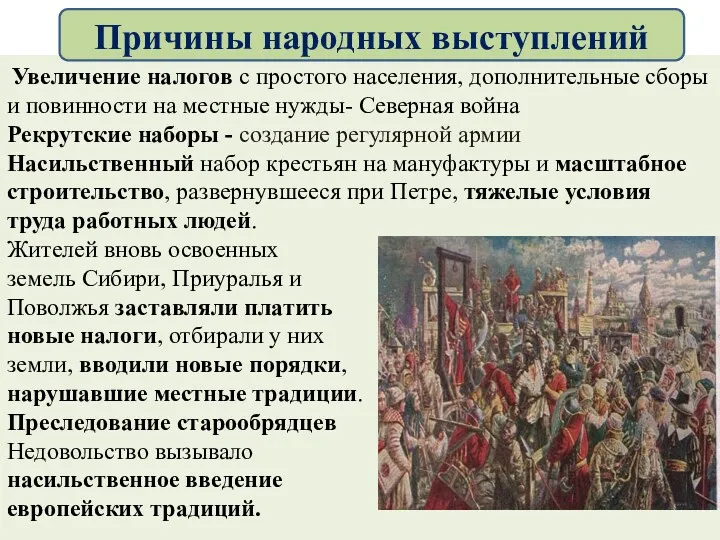 Увеличение налогов с простого населения, дополнительные сборы и повинности на