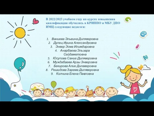 В 2022/2023 учебном году на курсах повышения квалификации обучились в КРИППО и МБУ