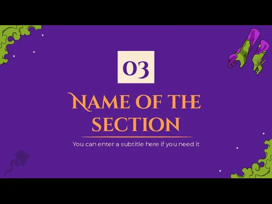 Name of the section 03 You can enter a subtitle here if you need it