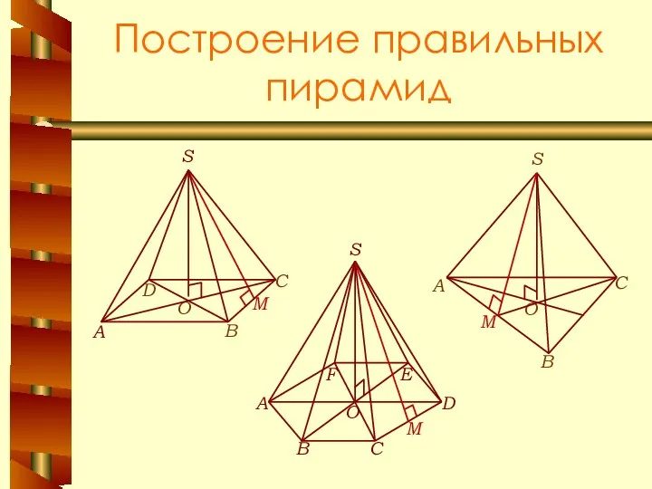 Построение правильных пирамид