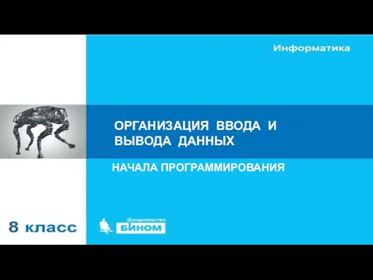 ОРГАНИЗАЦИЯ ВВОДА И ВЫВОДА ДАННЫХ НАЧАЛА ПРОГРАММИРОВАНИЯ