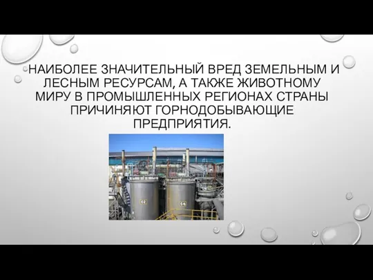 НАИБОЛЕЕ ЗНАЧИТЕЛЬНЫЙ ВРЕД ЗЕМЕЛЬНЫМ И ЛЕСНЫМ РЕСУРСАМ, А ТАКЖЕ ЖИВОТНОМУ