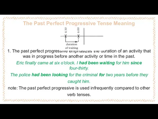 The Past Perfect Progressive Tense Meaning 1. The past perfect