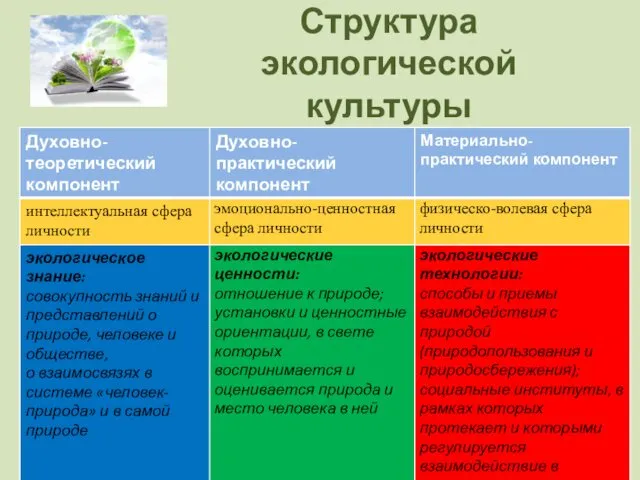 Структура экологической культуры