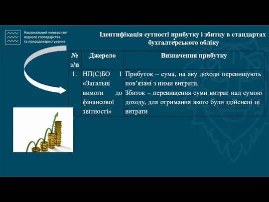 : Ідентифікація сутності прибутку і збитку в стандартах бухгалтерського обліку