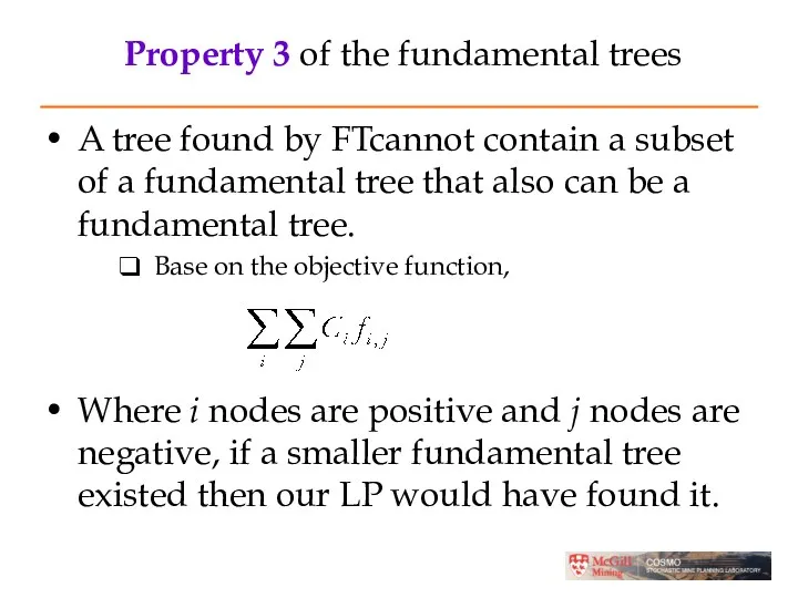 Property 3 of the fundamental trees A tree found by FTcannot contain a