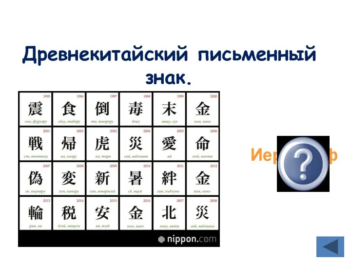 Древнекитайский письменный знак. Иероглиф