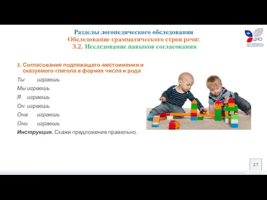 3. Согласование подлежащего-местоимения и сказуемого-глагола в формах числа и рода