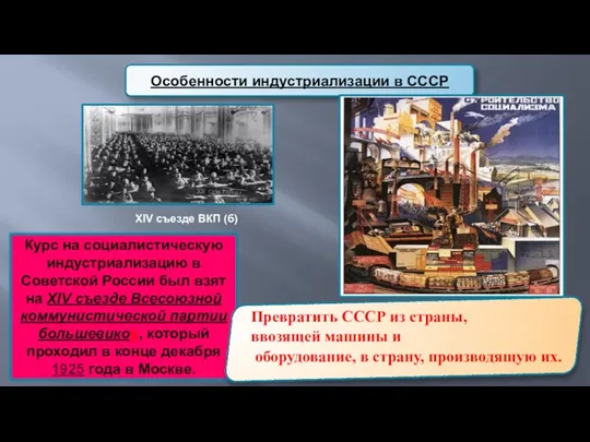 Курс на социалистическую индустриализацию в Советской России был взят на