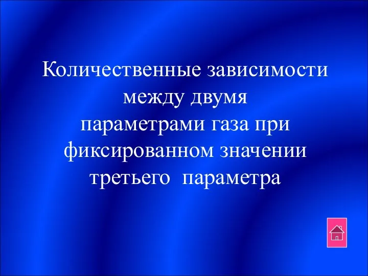 Количественные зависимости между двумя параметрами газа при фиксированном значении третьего параметра