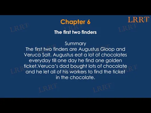 Chapter 6 The first two finders Summary The first two