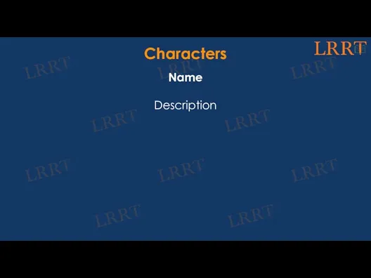 Characters Name Description