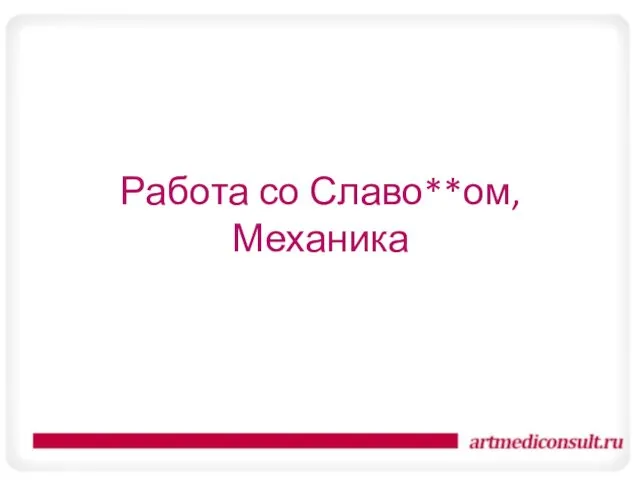 Работа со Славо**ом, Механика