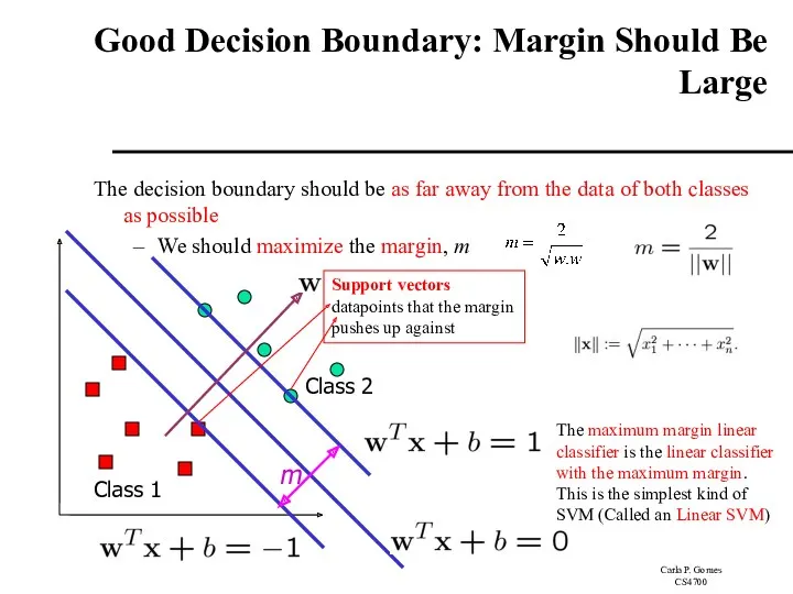 Good Decision Boundary: Margin Should Be Large The decision boundary