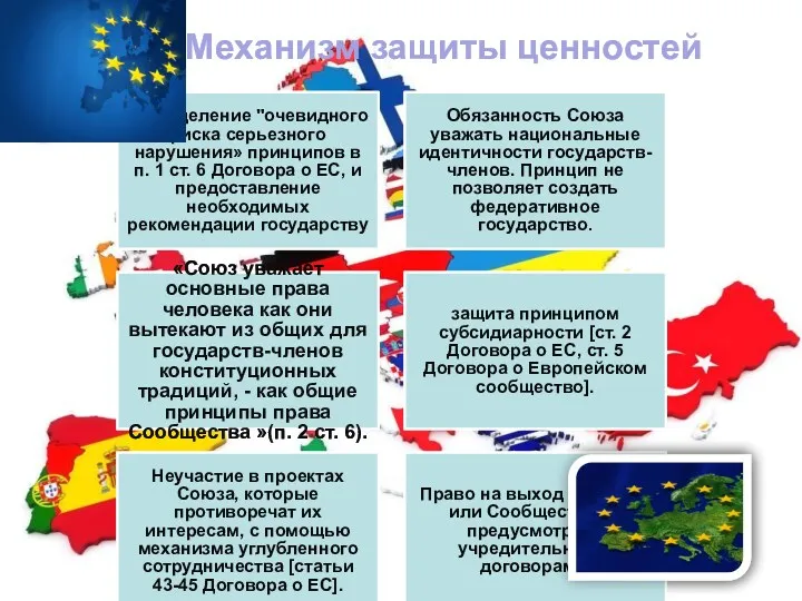 Механизм защиты ценностей Определение "очевидного риска серьезного нарушения» принципов в