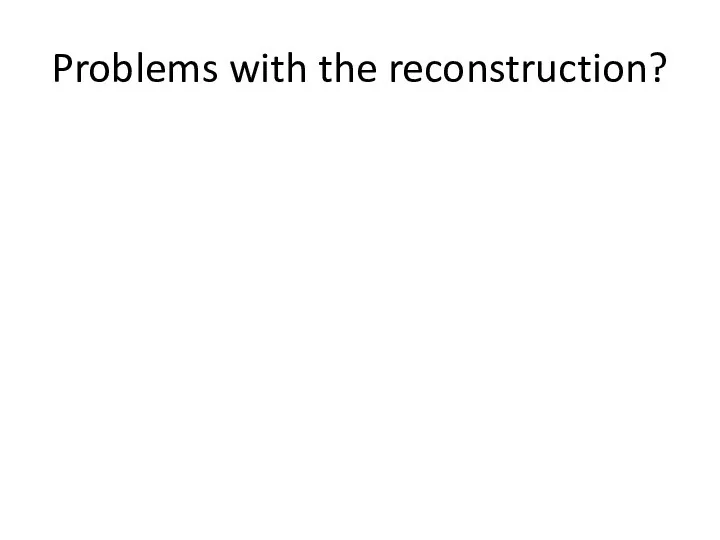 Problems with the reconstruction?