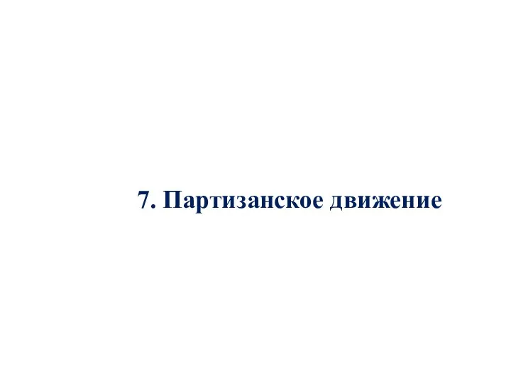 7. Партизанское движение