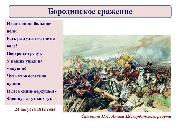 Самокиш Н.С. Атака Шевардинского редута 24 августа 1812 года И