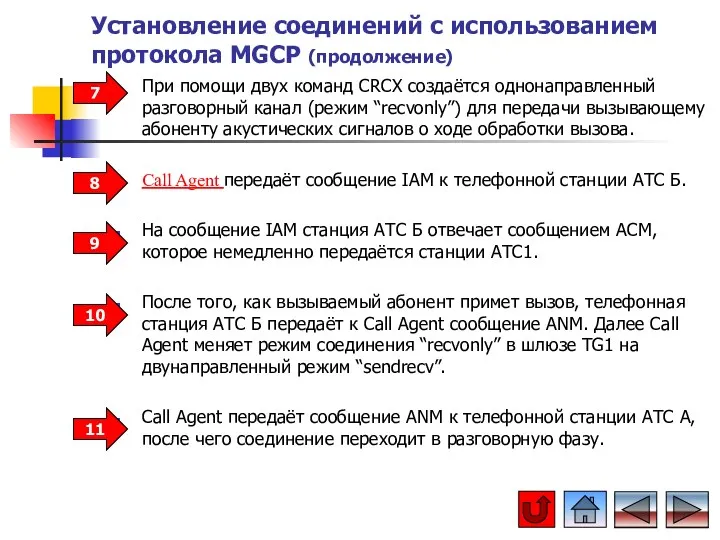 При помощи двух команд CRCX создаётся однонаправленный разговорный канал (режим