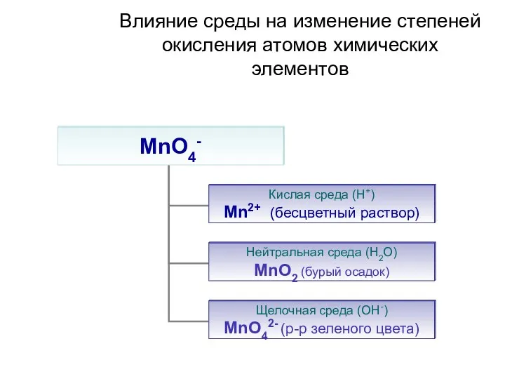 Влияние среды на изменение степеней окисления атомов химических элементов