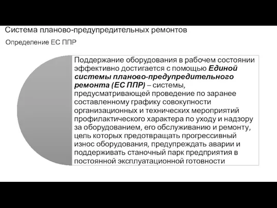 Система планово-предупредительных ремонтов Определение ЕС ППР