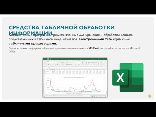 Компьютерные программы, предназначенные для хранения и обработки данных, представленных в табличном виде, называют