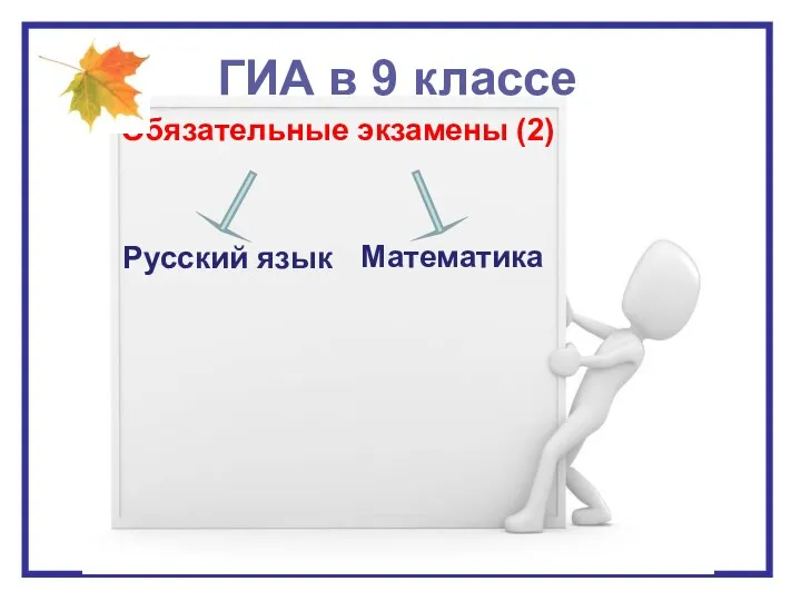 Обязательные экзамены (2) Русский язык ГИА в 9 классе Математика