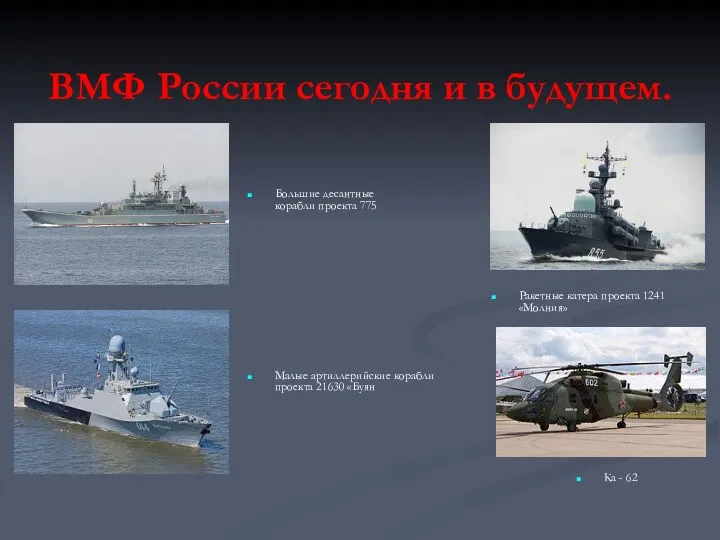 ВМФ России сегодня и в будущем. Большие десантные корабли проекта