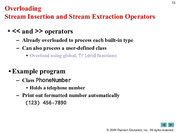 Overloading Stream Insertion and Stream Extraction Operators > operators Already