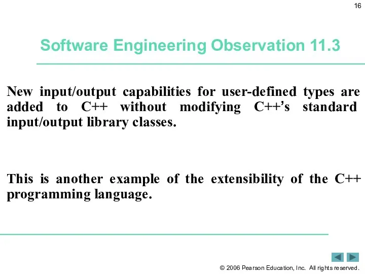 Software Engineering Observation 11.3 New input/output capabilities for user-defined types