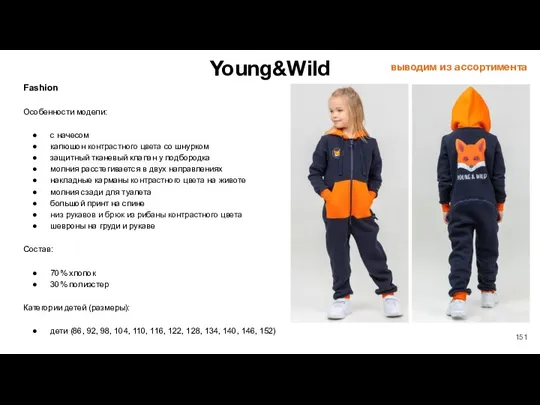 Young&Wild Fashion Особенности модели: с начесом капюшон контрастного цвета со