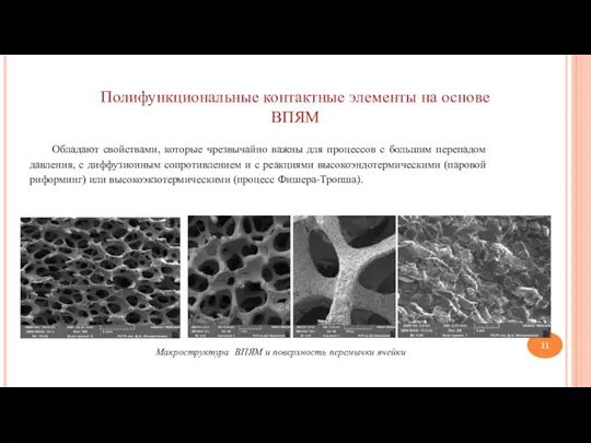 Полифункциональные контактные элементы на основе ВПЯМ Макроструктура ВПЯМ и поверхность