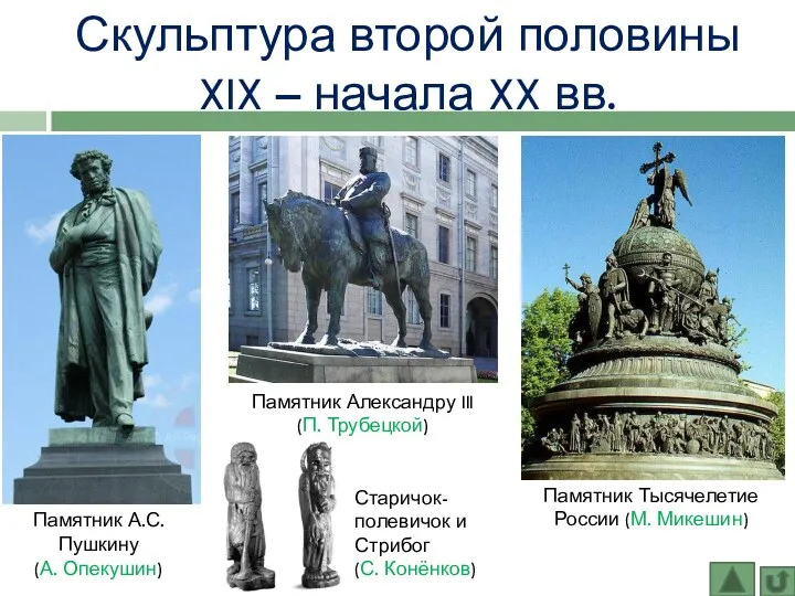 Скульптура второй половины XIX – начала XX вв. Памятник А.С.