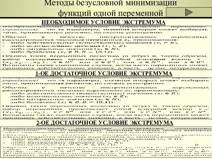 НЕОБХОДИМОЕ УСЛОВИЕ ЭКСТРЕМУМА 2-ОЕ ДОСТАТОЧНОЕ УСЛОВИЕ ЭКСТРЕМУМА 1-ОЕ ДОСТАТОЧНОЕ УСЛОВИЕ