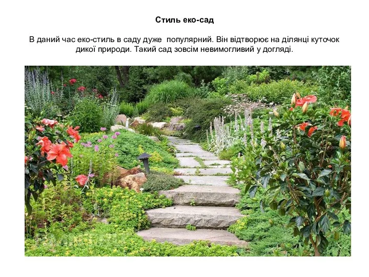 Стиль еко-сад В даний час еко-стиль в саду дуже популярний.