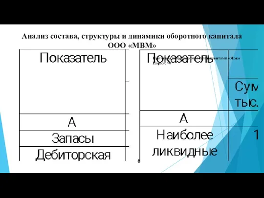 Анализ состава, структуры и динамики оборотного капитала ООО «МВМ» 6